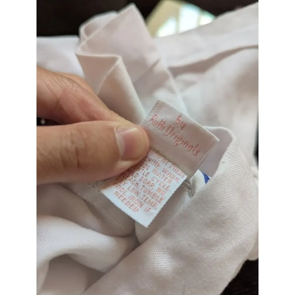 Vtg Ruth of Carolina Shortalls 12-18m White Nautical